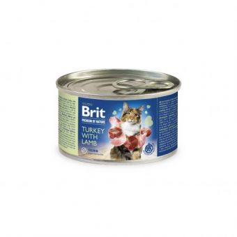 Влажный корм Brit Premium by Nature для кошек, с индейкой и ягненком, 200 г
