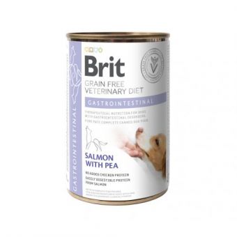 Влажный корм Brit GF VetDiets Gastrointestinal для собак, при проблемах с пищеварением, лосось и горошек, 400 г