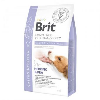 Сухой корм Brit GF VetDiet Dog Gastrointestinal для собак, при нарушениях пищеварения, с сельдью, лососем и горохом, 2 кг