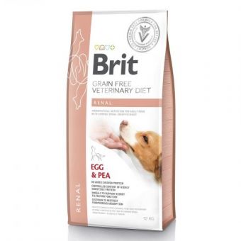 Сухой корм Brit GF VetDiet Dog Renal для собак, при почечной недостаточности, с яйцом, горохом и гречкой, 12 кг