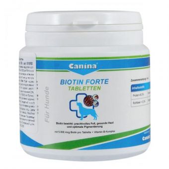 Витамины Canina Biotin Forte Tabletten для собак, интенсивный курс для шерсти, 100 г (30 табл)