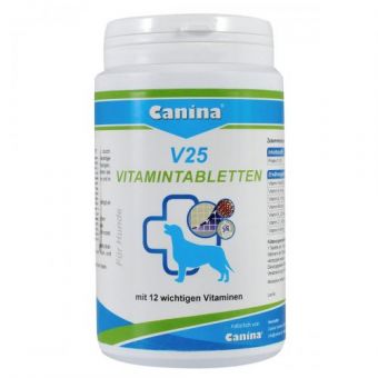 Витамины Canina V25 Vitamintabletten для собак, поливитаминный комплекс, 200 г (60 табл)