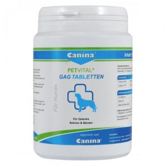 Витамины Canina Petvital GAG для собак, глюкозамин с экстрактом мидий, для суставов и тканей, 180 г (180 табл)