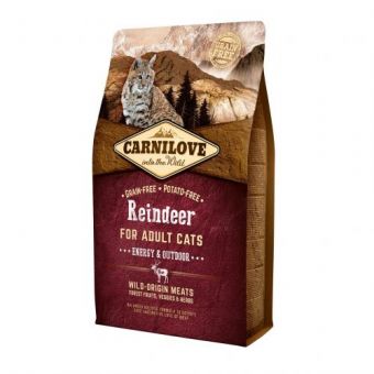 Сухой корм Carnilove Cat Reindeer для активных кошек, оленина и кабан, 2 кг