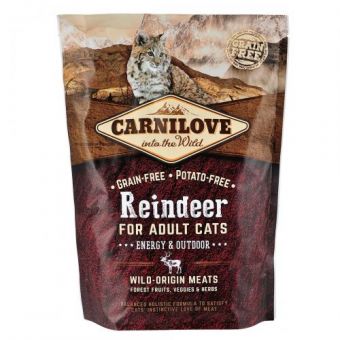 Сухой корм Carnilove Cat Reindeer для активных кошек, оленина и кабан, 400 г