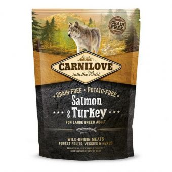 Сухой корм Carnilove Salmon & Turkey для взрослых собак больших пород, лосось и индейка, 1,5 кг