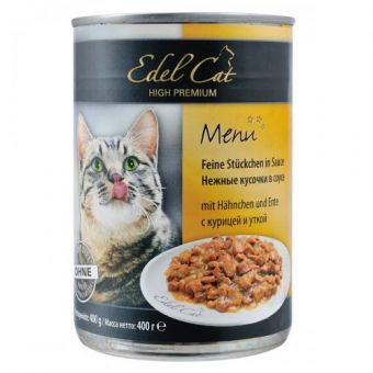 Влажный корм Edel Cat для кошек, с курицей и уткой, 400 г