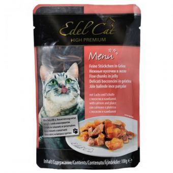 Влажный корм Edel Cat для кошек, с лососем и камбалой, 100 г