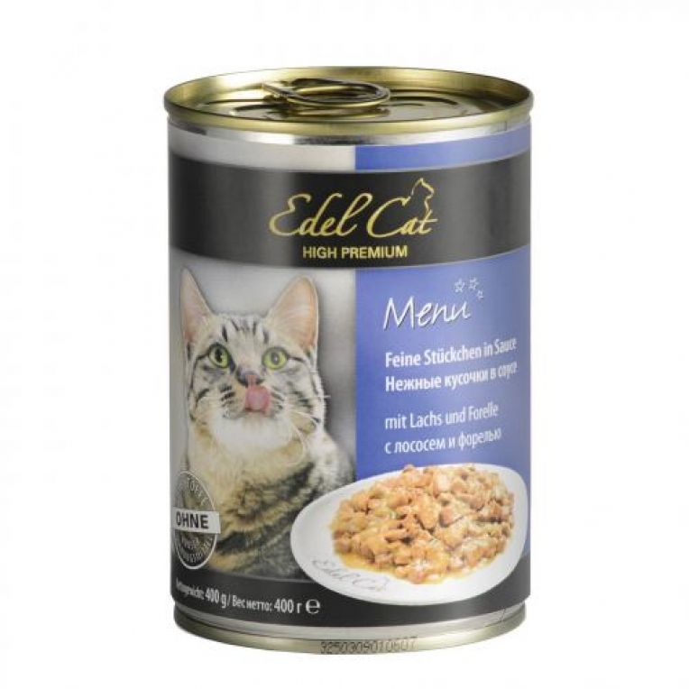 Влажный корм Edel Cat для кошек, с лососем и форелью, 400 г