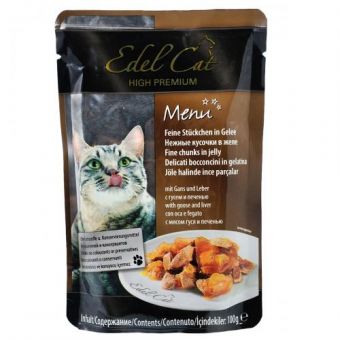 Влажный корм Edel Cat для кошек, с печенью в желе, 100 г