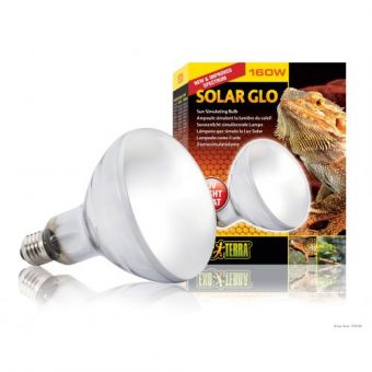 Лампа террариумная Exo Terra Solar Glo для всех видов рептилий и амфибий комбинированная, обогревательно ультрафиолетовая, 160Вт, E27