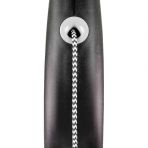 Рулетка Flexi Black Design для собак, трос, размер S, 5 м (черная)