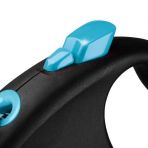 Рулетка Flexi Black Design для собак, трос, размер XS, 3 м (синяя)