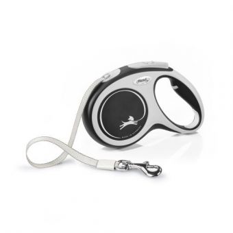 Рулетка Flexi New Comfort для собак, лента, размер M, 5 м (черная)