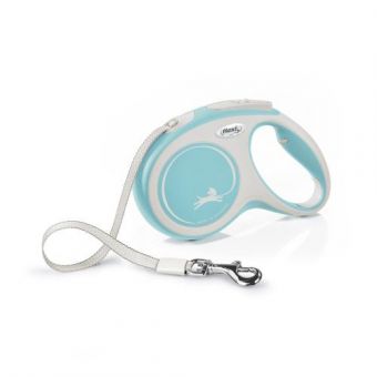 Рулетка Flexi New Comfort для собак, лента, размер M, 5 м (голубая)