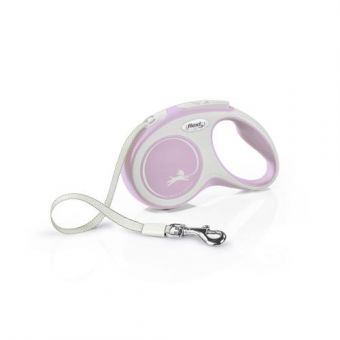 Рулетка Flexi New Comfort для собак, лента, размер S, 5 м (розовая)