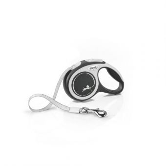 Рулетка Flexi New Comfort для собак, лента, размер XS, 3 м (черная)