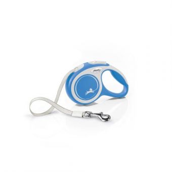 Рулетка Flexi New Comfort для собак, лента, размер XS, 3 м (синяя)