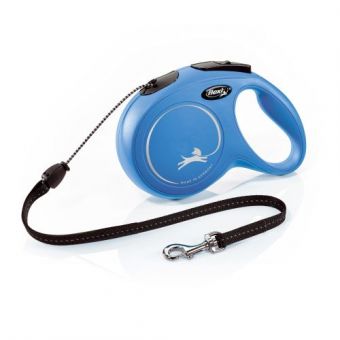 Поводок-рулетка Flexi New Classic для собак, с тросом, размер M 8 м / 20 кг (синяя)