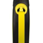 Поводок-рулетка Flexi New Neon для собак, с лентой, размер L 5 м/25 кг (желтый)