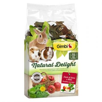Травяной микс GimBi Natural Delight для грызунов, одуванчик и яблоки, 100 г