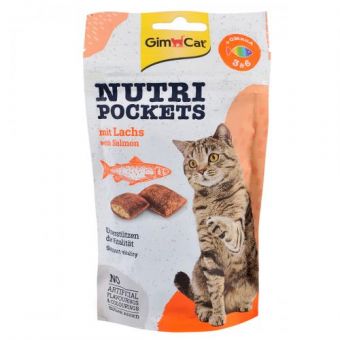 Витаминные лакомства GimCat Nutri Pockets для кошек, лосось, 60 г
