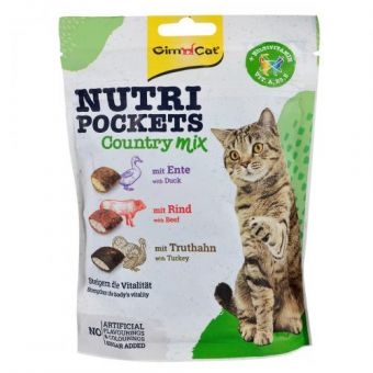 Витаминные лакомства GimCat Nutri Pockets Кантри микс для кошек, 150 г