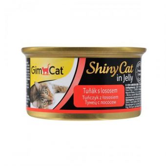 Влажный корм GimCat Shiny Cat для кошек, с тунцем и лососем, 70 г