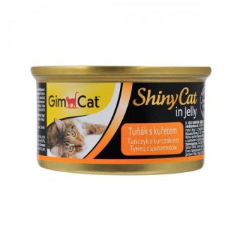 Влажный корм GimCat Shiny Cat для кошек, тунец и курица, 70 г
