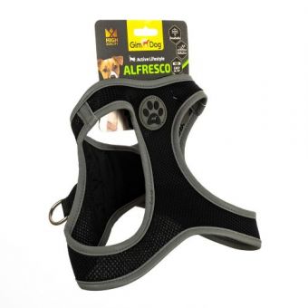 Шлея GimDog Alfresco для собак, неопрен, черная, размер L, 47-50 см