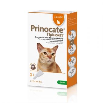 Капли на холке KRKA Prinocate №3 для кошек до 4 кг от внешних и внутренних паразитов 40 мг/3 шт