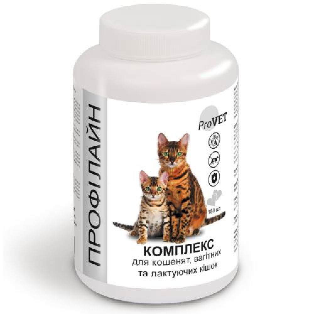 Витаминно-минеральный комплекс ProVET «Профилайн» для котят, беременных и лактирующих кошек, 180 табл