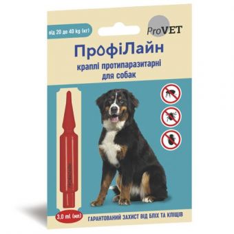 Капли на холку ProVET «Профілайн» для собак 20-40 кг, 1 пипетка (инсектоакарицид)