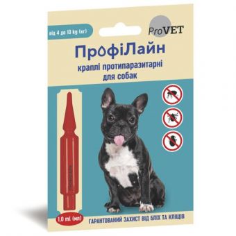 Капли на холку ProVET «Профілайн» для собак 4-10 кг, 1 пипетка (инсектоакарицид)