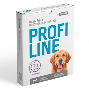 Ошейник Provet Profiline для больших пород собак 70 см, фиолетовый (инсектоакарицид)