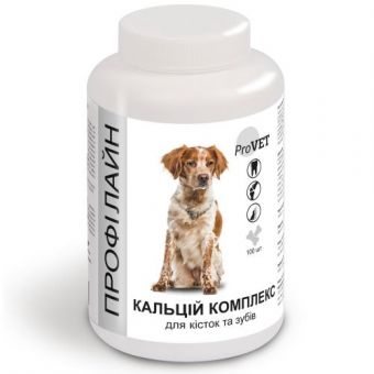 Комплекс ProVET «Профилайн» Кальций для собак, для костей и зубов, 100 табл