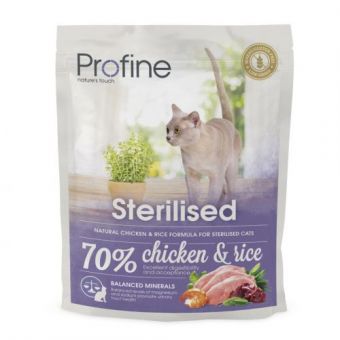 Сухой корм Profine Sterilised для стерилизованных кошек, с курицей и рисом, 300 г