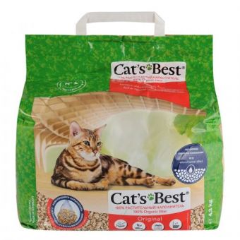 Наполнитель Cat’s Best Original для кошачьего туалета, древесный, 10 л/4.3 кг