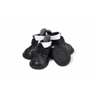 Ботинки Ruispet для малых пород собак, демисезонные с флисовой подкладкой 4 шт/упак. черные, 4,5x4,0 см, №3