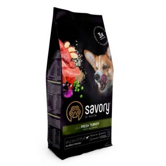 Сухой корм Savory All Breed для стерилизованных собак всех пород, со свежей индейкой, 1 кг