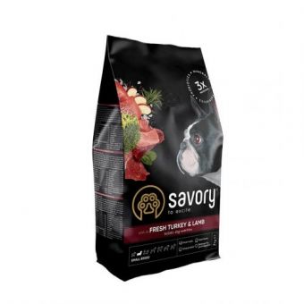 Сухой корм Savory Small для собак малых пород, со свежим ягненком и индейкой, 3 кг