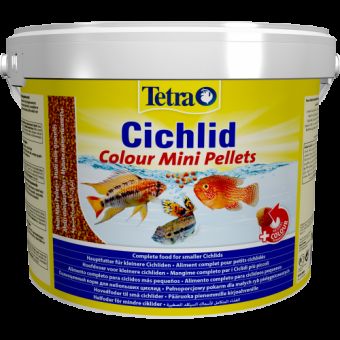 Корм Tetra Cichlid Colour Mini для небольших цихлид, для яркости окраски 10 л (гранулы)