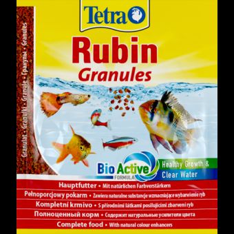 Корм Tetra Rubin Granules для аквариумных рыбок, для яркости окраски, 15 г (гранулы)