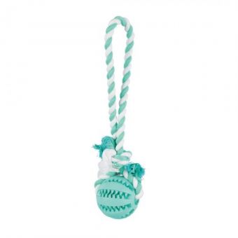 Игрушка Trixie DentaFun Мяч на веревке для собак, 24 см, d:7 см (резина)