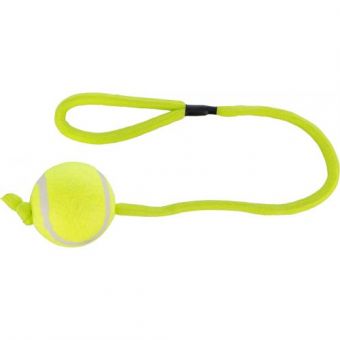 Игрушка Trixie Мяч теннисный на веревке для собак, 50 см, d:6 см