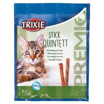 Лакомство Trixie Premio Quadro-Sticks для кошек, домашняя птица и печень, 5 шт