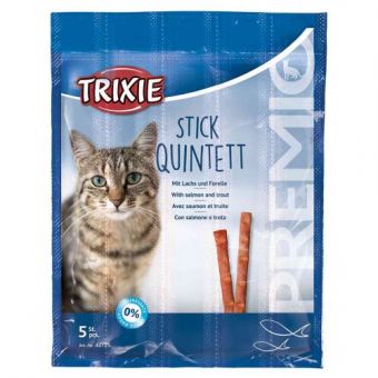Лакомство Trixie Premio Quadro-Sticks для кошек, лосось и форель, 5 шт