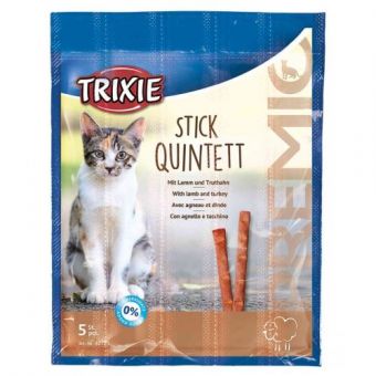 Лакомство Trixie Premio Quadro-Sticks для кошек, ягненок и индейка, 5 шт