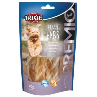 Лакомство Trixie Premio Rabbit Ears для собак, с кроличьими ушами и куриным филе, 80 г