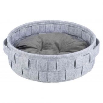 Лежак Trixie Lennie для собак плетеный, фетровый/плюшевый, 40 см (серый)